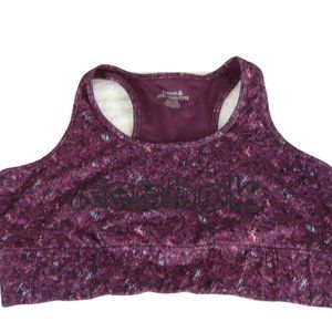 Reebok Logo Plum Speckled Sports Bra Plus Sized XXXL